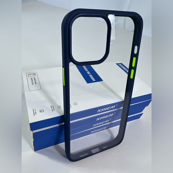 KISEN - 4PC Simple But Unique iPhone 12 Pro Max Case In Navy Blue/Clear NIB - Picture 2 of 9